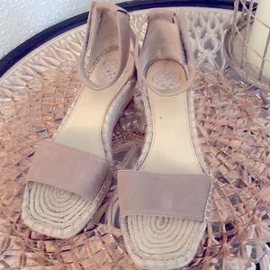Vince Camuto-tan-espadrilles velco closure on strap-71/2 never worn